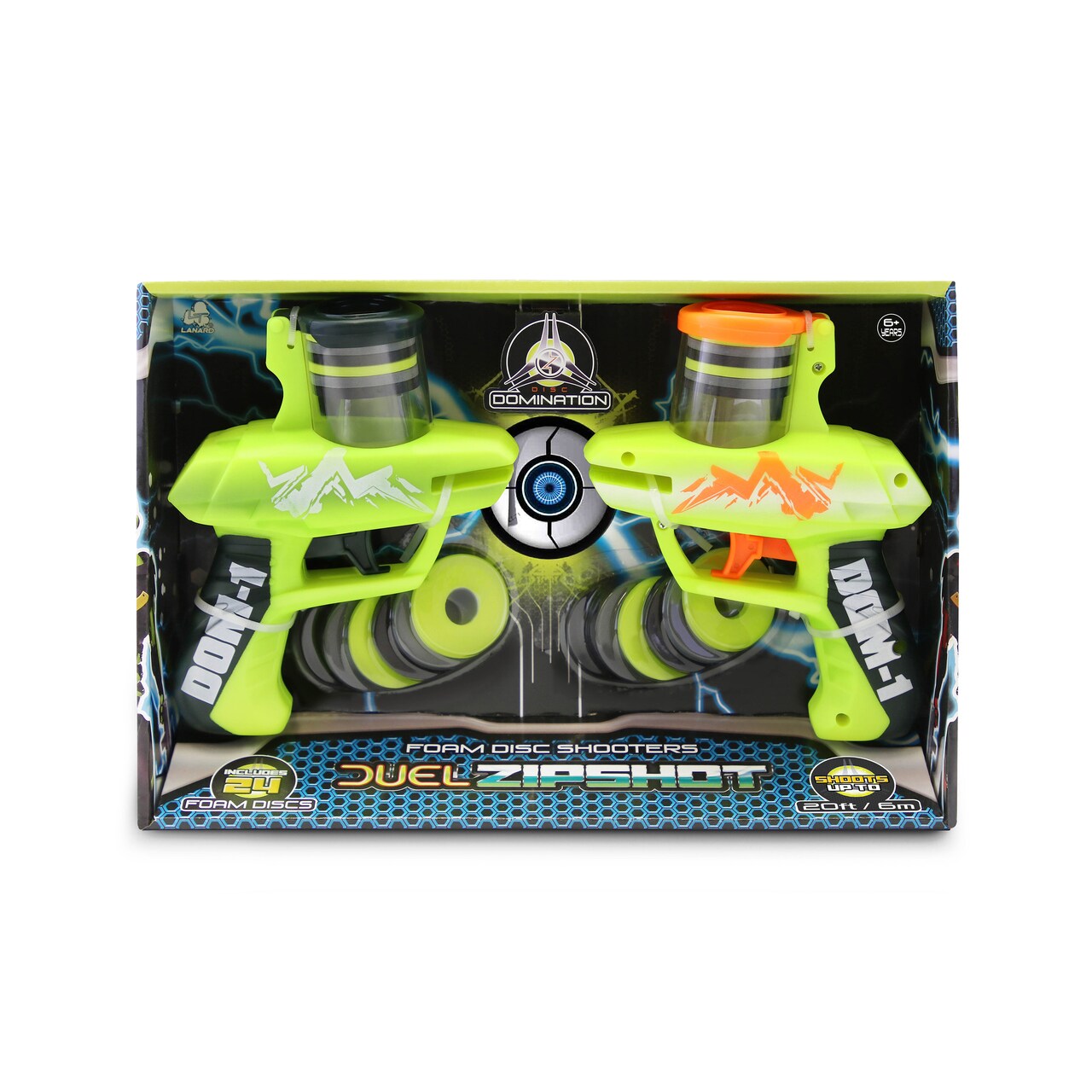 Disc Domination Duel Zip Shot w/ Foam Disc Shooters - 2 Shooters